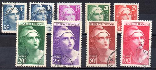 Francia A&ntilde;o 1945/47 N&ordm; Yvert 725/33 (o)